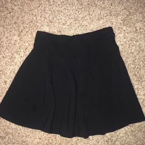 black cotton skater skirt